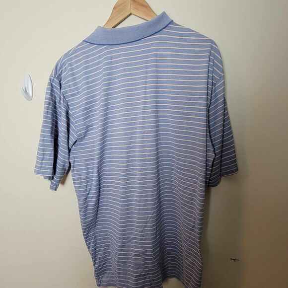 Peter Millar Double Mercerized Cotton Striped Golf Polo Large - Picture 4 of 4
